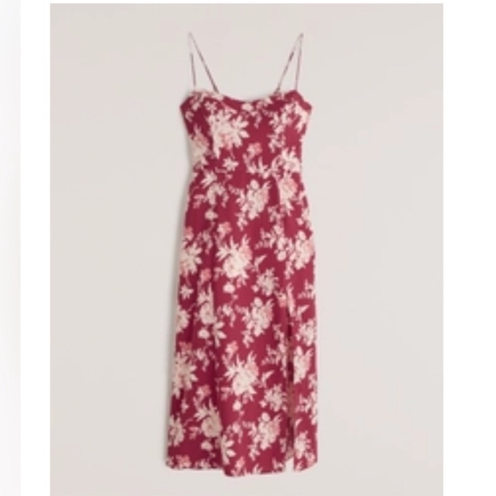 NWT Abercrombie Camille dress in red floral print XS petite
